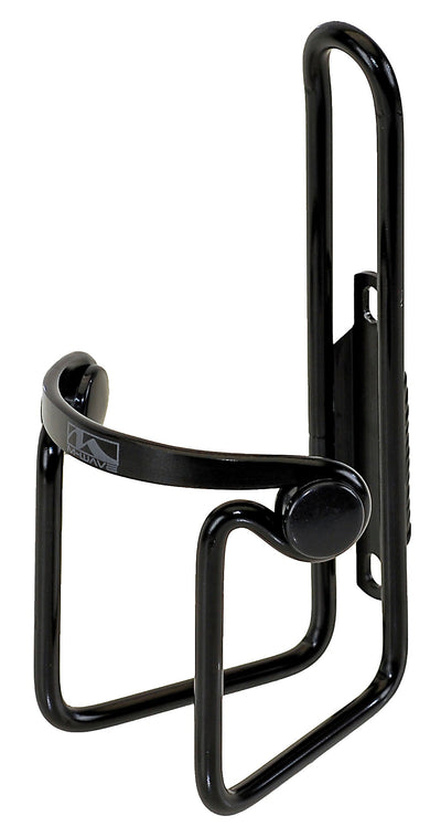Messing Schlager m-Wave Flaschenhalter Aluminium schwarz mit Schutzkappen