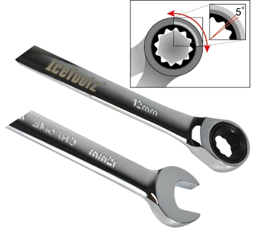 Einsatzring-Ratschenschlüssel Icetoolz 12Mm