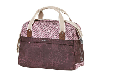 Basil Bohème Fahrrad-Umhängetasche - Rote elegante Fahrradtasche für Frauen - Wasserabweisend - 18L