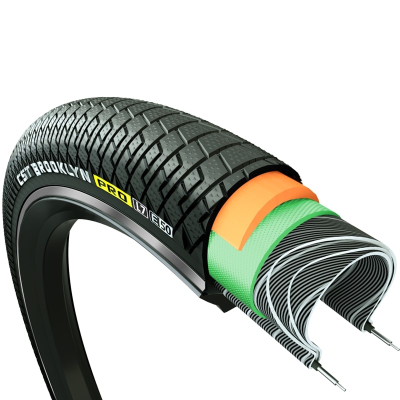 CST Brooklyn (2 mm Anti-Lek) schwarz mit Reflexion 28x2,00, Etro 50-622