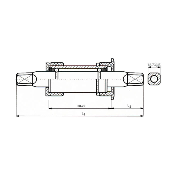 Tretlager Shimano JIS 113.5 31 mm Silber