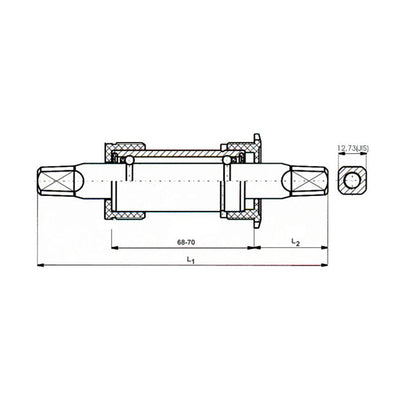 Tretlager Shimano JIS 113.5 31 mm Silber