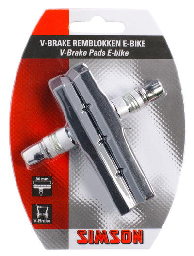 Bremsbeläge V-Brake 80 x 13 mm schwarz grau 2 Stück