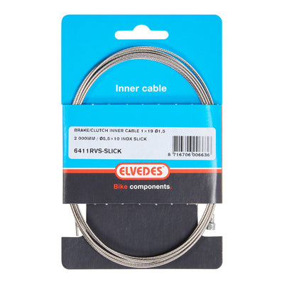 ELVEDES REM BINNenkabel 2000 mm Edelstahl Slick Ø1,5mm V-Nipple