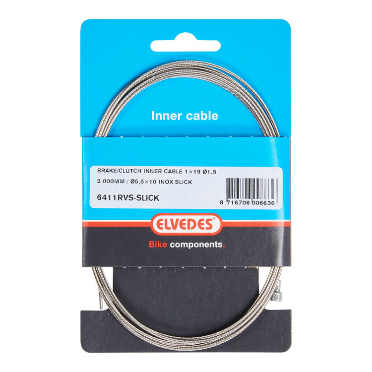 ELVEDES REM BINNenkabel 2000 mm Edelstahl Slick Ø1,5mm V-Nipple