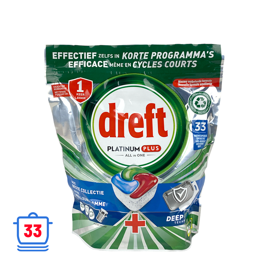 Cycplus Drift Spülmaschinentabs Platinum Plus All-in-One Tiefenreinigung 33 Stück