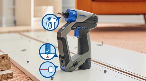 Dremel Blueprint 12V bürstenloser 3-in-1-Schraubbohrer DD12 | 12 V 2,0 Ah Akku + Schnellladegerät + 9 Schraubbits – f013dd12ja