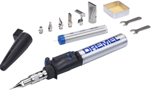 Dremel Kompaktwerkzeugsystem 2000KF (Modell 2000-7 Creative, Versatip + Lötspitze + Brandmalereispitze + Schneidmesser + Heißschneidemesser + großer Brenner – F0132000KF