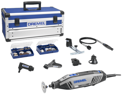 Dremel Multifunktionswerkzeug 4250js | Modell 4250-6 128 Platinum Edition | inkl. 128 Zubehörteile + EZ Speedclic + Detailgriff + Linien- und Kreisschneider – F0134250JS