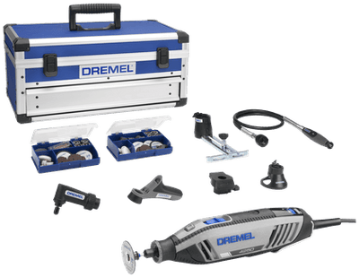 Dremel Multifunktionswerkzeug 4250js | Modell 4250-6 128 Platinum Edition | inkl. 128 Zubehörteile + EZ Speedclic + Detailgriff + Linien- und Kreisschneider – F0134250JS