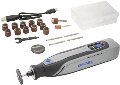 Dremel Multifunktionswerkzeug 8150ja | Dremel 8150-20 | inkl. 20 Zubehörteile + USB-C-Ladekabel + Aufbewahrungsbox für Zubehör + Kurzanleitung + Zubehöranleitung – f0138150ja