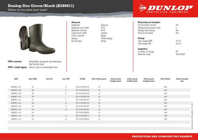 Dunlop k580011 PVC-Stiefelette Dee Kalbsgrün | grün | Größe 38 - 15.032.062.38