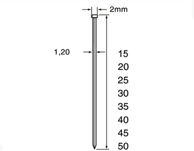 Dutack 1,2 mm Mini-Brads | 45mm | 5000 Stück - 5134034