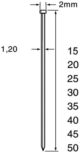 Dutack 1,2 mm Mini-Brads aus Edelstahl | 40mm | 5000 Stück - 5134040