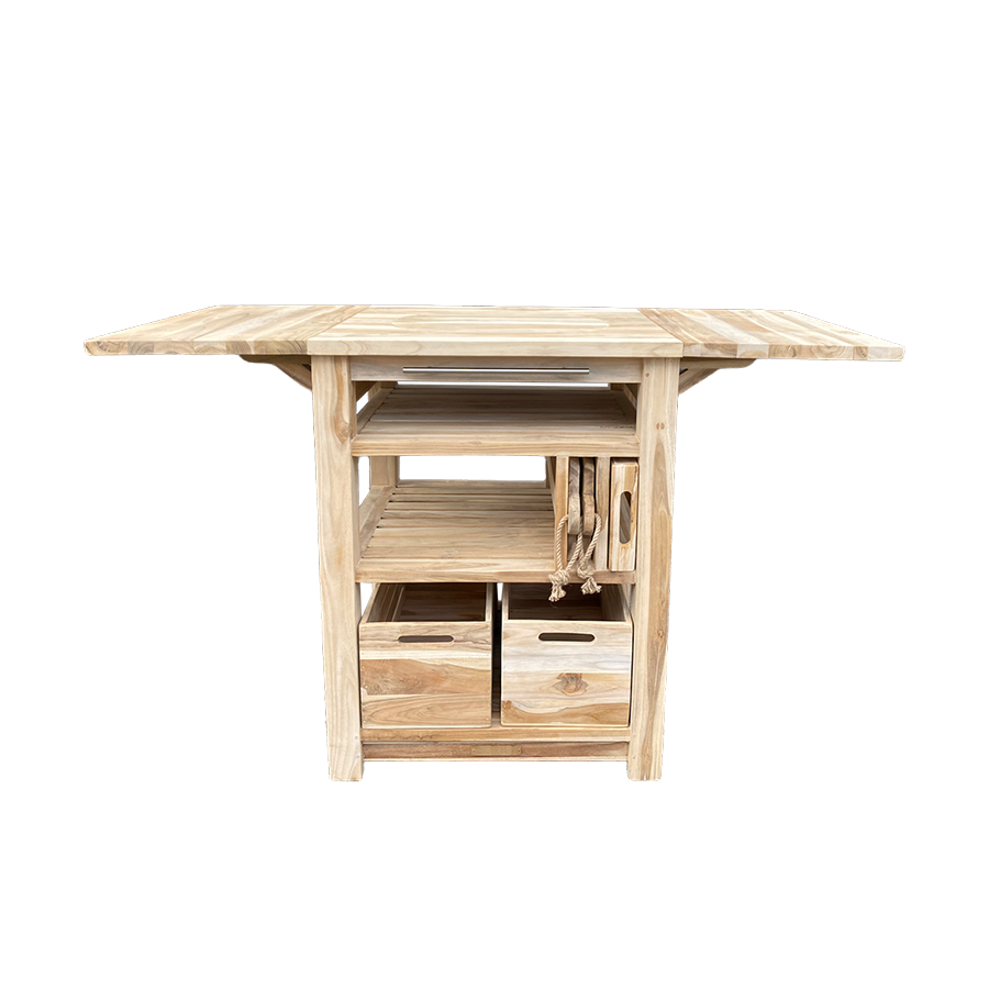 Holländischer Grilltisch aus Teakholz, 129,5 x 59,5 x 80 cm