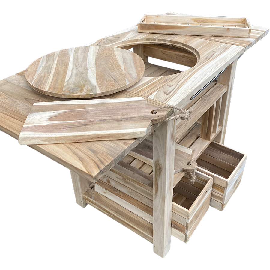Holländischer Grilltisch aus Teakholz, 129,5 x 59,5 x 80 cm