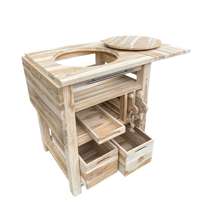 Holländischer Grilltisch aus Teakholz, 129,5 x 59,5 x 80 cm