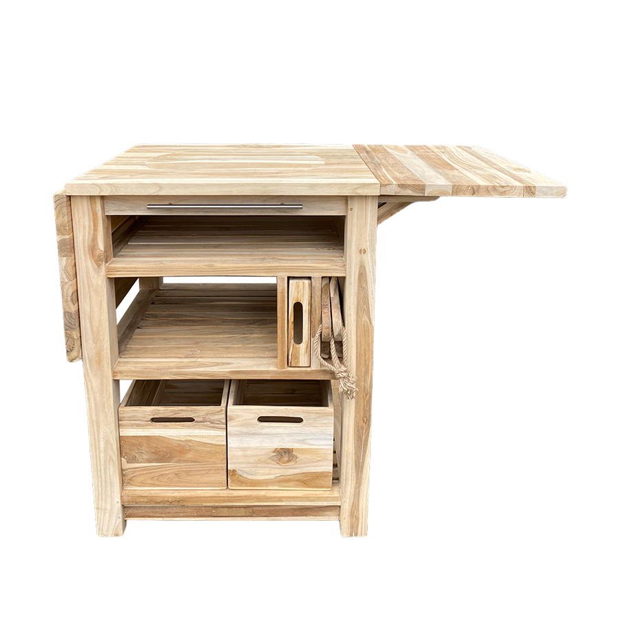 Holländischer Grilltisch aus Teakholz, 129,5 x 59,5 x 80 cm