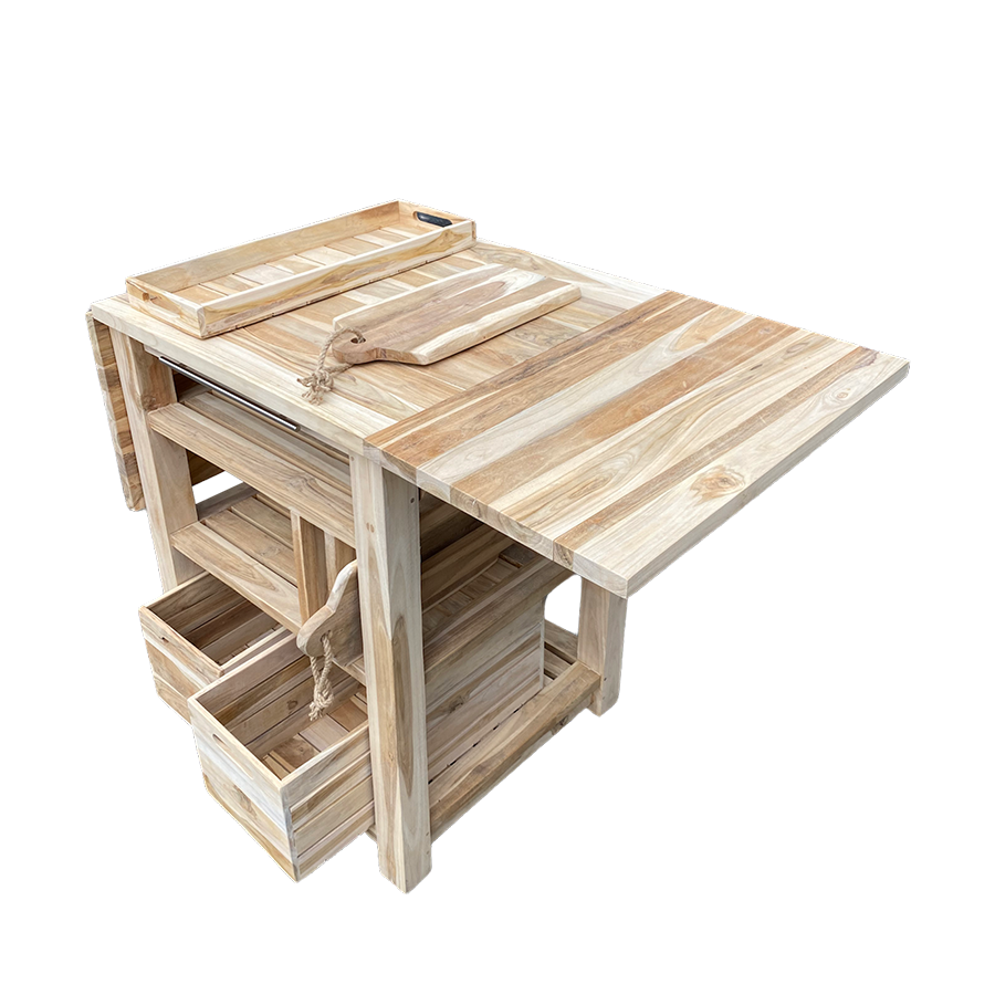 Holländischer Grilltisch aus Teakholz, 129,5 x 59,5 x 80 cm
