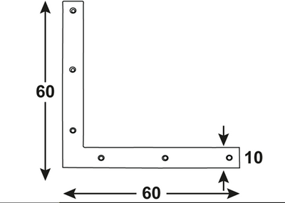 Connex 4 Stück flaches Quadrat – Eckverbinder 60 x 60 x 10 gvz – dy2003671