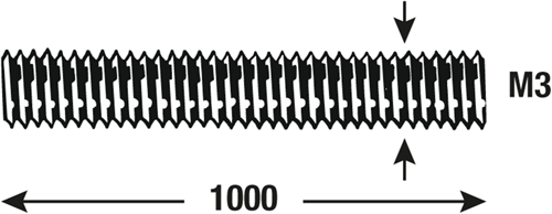 Connex-Gewindestange M3 1 m VZ - dy250699