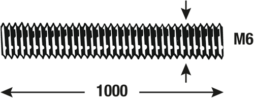 Connex-Gewindestange M6 1 m VZ - dy250702