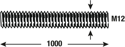 Connex-Gewindestange M12 1 m VZ - dy250705
