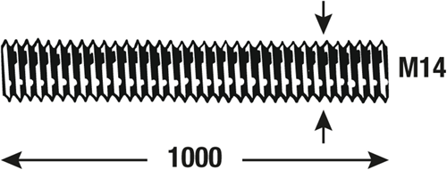 Connex-Gewindestange M14 1 m VZ - dy250713