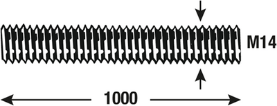 Connex-Gewindestange M14 1 m VZ - dy250713