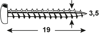Connex Blechschraubenpfanne 3,5x19 25 Stück Edelstahl-A4 - dy4823519