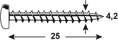 Connex Blechschraubenpfanne 4,2x25 18 Stück Edelstahl-A4 - dy4824225