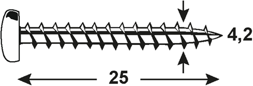 Connex Blechschraubenpfanne 4,2x25 18 Stück Edelstahl-A4 - dy4824225