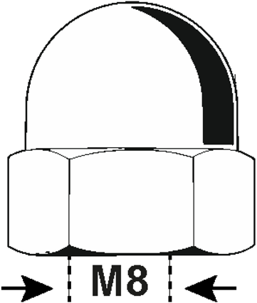 Connex-Hutmutter M8 5 Stück Edelstahl-A4 – dy4920008