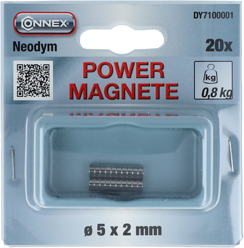 Connex Neodym-Magnet rund 5x2 20 Stk. 0,8 kg - dy7100001