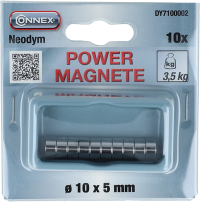 Connex Neodym-Magnet rund 10x5 10 Stk. 3,5 kg - dy7100002