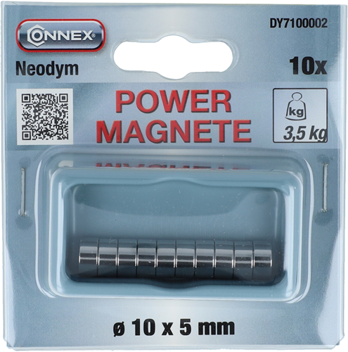 Connex Neodym-Magnet rund 10x5 10 Stk. 3,5 kg - dy7100002