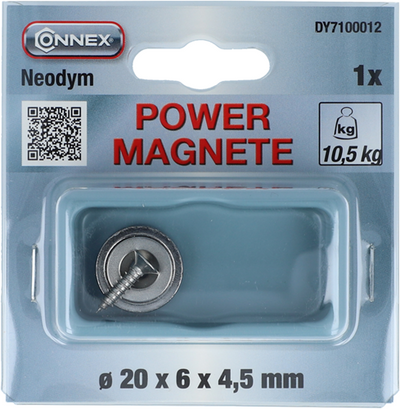 Connex Magnet Neodym rund 20x6x4 10kg - dy7100012