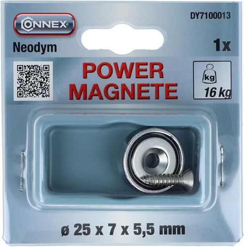 Connex Magnet Neodym rund 25x7x5 16kg - dy7100013