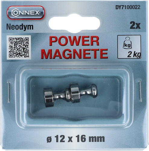 Connex Neodym-Magnetgriff d12mm 2 Stück 2kg - dy7100022