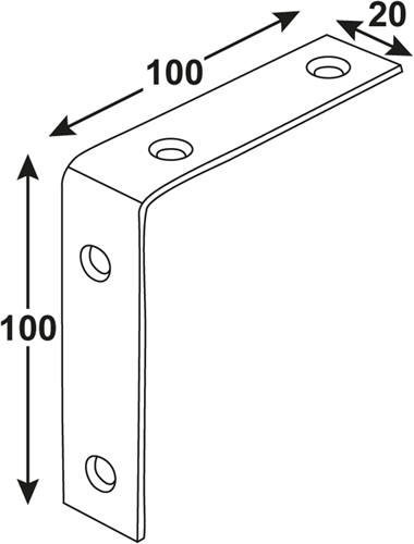 Connex 4 Stück gebogen. Quadrat 100x100 BVZ - dyb2003661