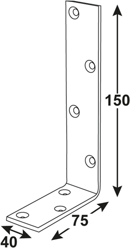 Connex gebogenes Quadrat – Winkeleisen 150 x 75 x 40 BVZ – Dyb2004032