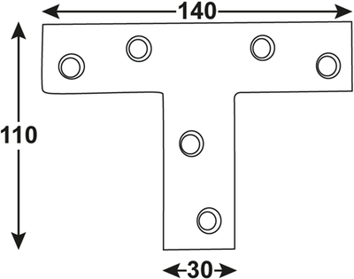 Connex 2 Stück Verbindungswinkel T 140x110 BVZ - dyb2005141