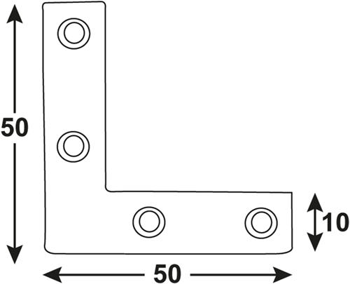 Connex 10 Stück flaches Quadrat 50 x 50 x 10 BVZ – dyb2005631