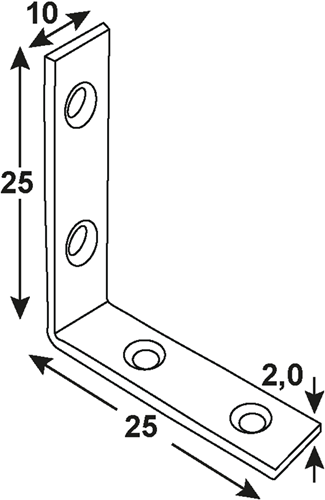 Connex 10 Stück gebogen. quadratisch 25x25x10 bvz - dyb2005651
