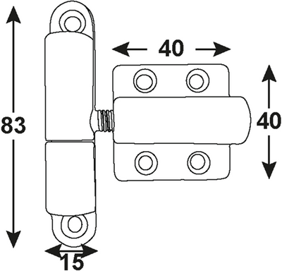 Connex abnehmbares Scharnier 83x15 BVZ - dyb2006261
