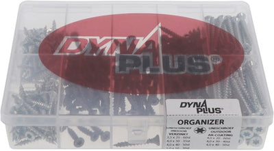 Dynaplus Organizer mit 7 Fächern, verzinkt, Kunsttx | gefüllt mit 325 Schrauben - 0289.01.10310