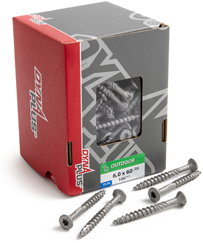 Dynaplus Konstruktionsschraube Ar-Beschichtung Flachkopf Teilgewinde + Schneidspitze Torx Tx30 6,0x60 35 | 100 Stück - 0281.08.50001