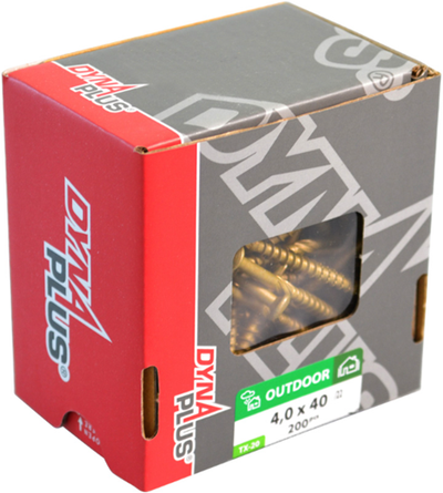 Dynaplus Fassadenschraube Ar-Bronze Zylinderkopf Teilgewinde Torx Tx15 4,0x40 22 | 200 Stück - 0284.08.25601
