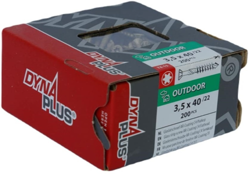 Dynaplus Glasleistenschraube Ar-Bronze Flachkopf Teilgewinde-75° Torx Tx15 3,5x40 22 | 200 Stück - 0287.08.17601