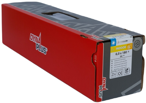 Dynaplus Holzbauschraube verzinkt Gegenkopf Teilgewinde + Schneidspitze Torx Tx30 6,0x180 80 | 50 Stück - 0286.01.51301